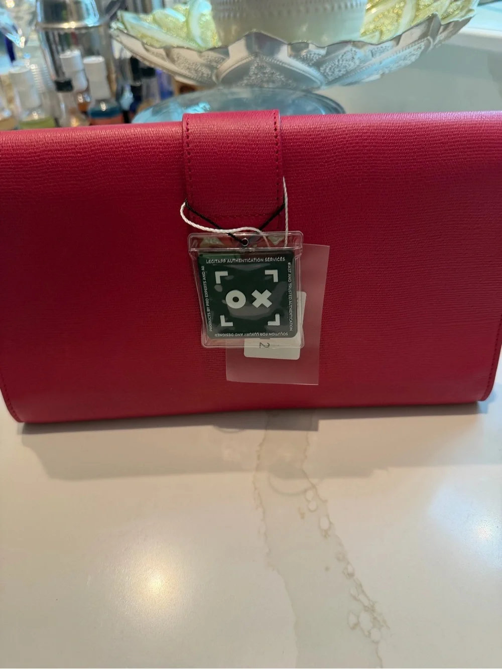 Authentic Yves Saint Laurent Hot Pink Leather Clutch